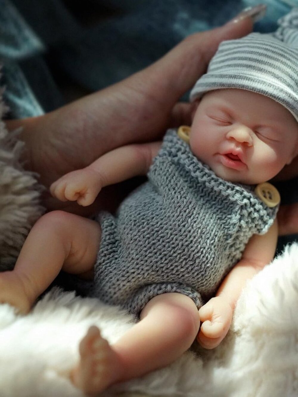 7in Micro Preemie Solid Platinum Silicone Reborn Baby Doll Boy Henry